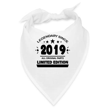 2019 - Jahrgang 2019 - Baujahr 2019 Spruch - Bandana - Weiß - Vorne