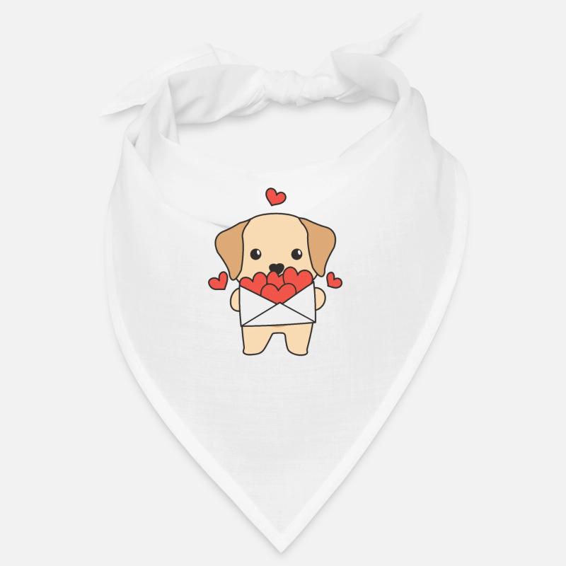 Labrador pour la Saint-Valentin de jolis animaux avec des cœurs Bandana