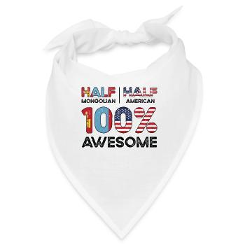 Geboren in der Mongolei Mongolei Amerikaner USA - Bandana - Weiß - Vorne