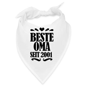 Beste Oma seit 2001 - Geschenk für die beste Oma - Bandana - Weiß - Vorne