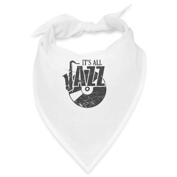 It's all Jazz Schallplatte und Saxophon - Bandana - Weiß - Vorne