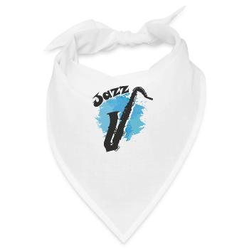 Jazz Musik Saxophon Improvisiert Blues - Bandana - Weiß - Vorne