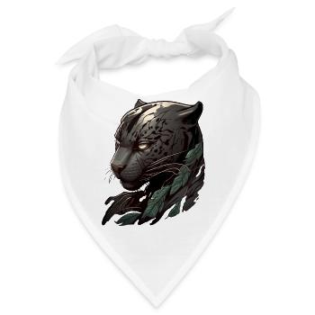 Kopf eines dunklen Panthers - Bandana - Weiß - Vorne