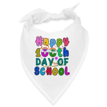 Happy 100th Day Of School Kids Smarter Brighter - Bandana - Weiß - Vorne