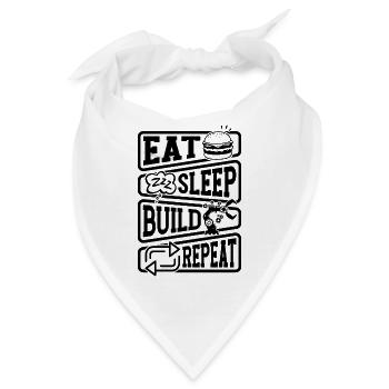 Eat Sleep Build Robotics Robot Robotics Engineer - Bandana - Weiß - Vorne