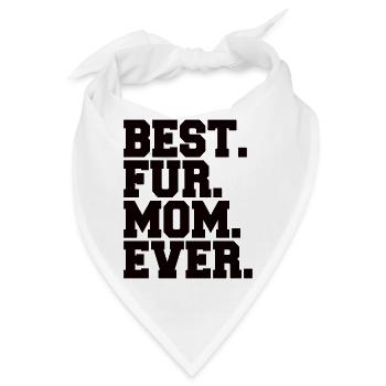 Fell mama Hundemama und Hundepfote - Bandana - Weiß - Vorne