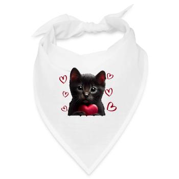 I steal hearts Katze - Bandana - Weiß - Vorne