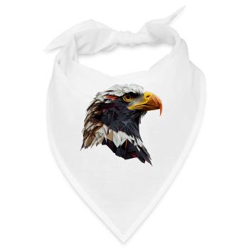 Cooles Polygon Design Mit Einem Weißkopfseeadler - Bandana - Weiß - Vorne