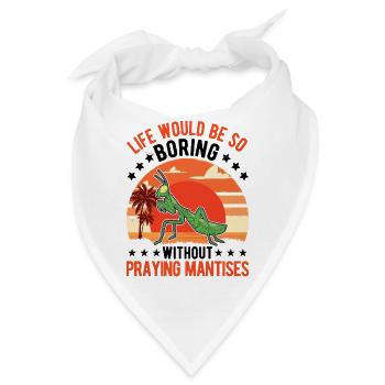 Gottesanbeterin Geschenk Mantis Fangschrecke - Bandana - Weiß - Vorne