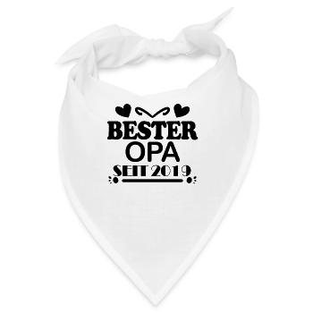 Bester Opa seit 2019 - Geschenk - Bandana - Weiß - Vorne