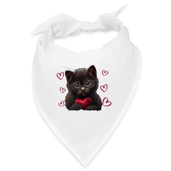 I steal hearts Katze - Bandana - Weiß - Vorne