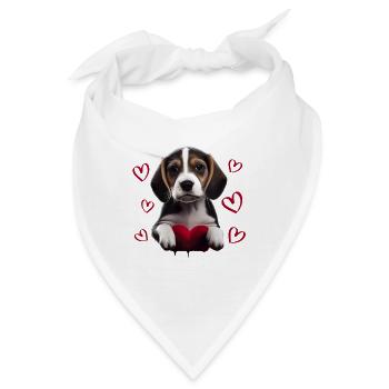 I steal hearts Hund Beagle - Bandana - Weiß - Vorne