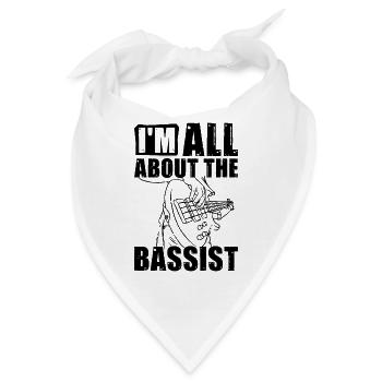 I'm All About Bass Guitar Guitarist Bass Player - Bandana - Weiß - Vorne