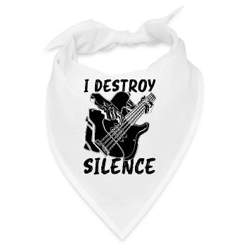 I Destroy Silence Guitarist Bass Line Bass Player - Bandana - Weiß - Vorne