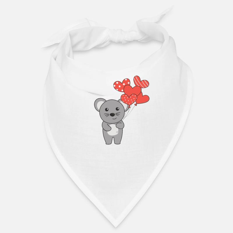 Souris pour la Saint-Valentin animaux mignons avec des cœurs Bandana