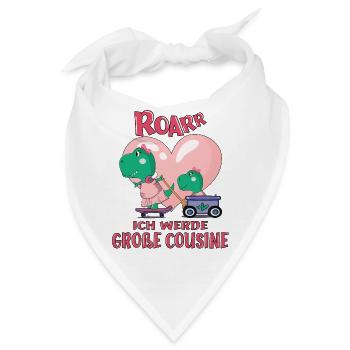 Cousine Ich werde große Cousine Dinos Cousinen - Bandana - Weiß - Vorne