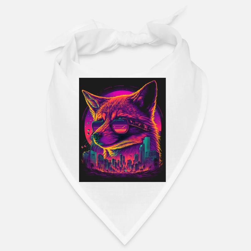 Rétro Futuriste Synthwave Fox Bandana