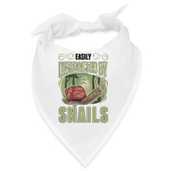 Easily distracted by Snails Schnecke - Bandana - Weiß - Vorne