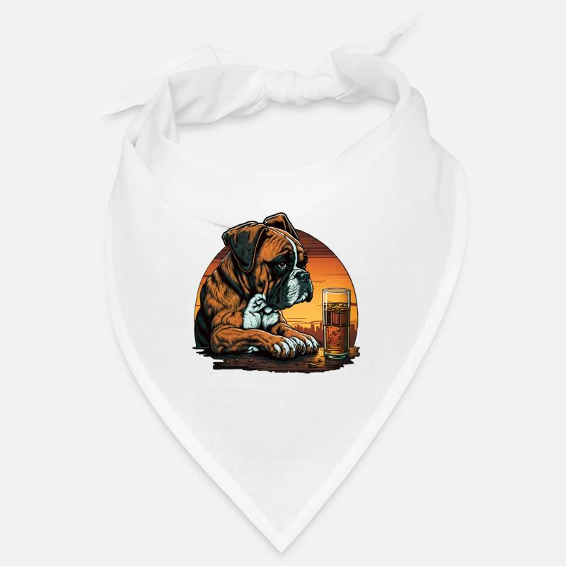 Grumpy Boxer Trinkt Whisky Bandana