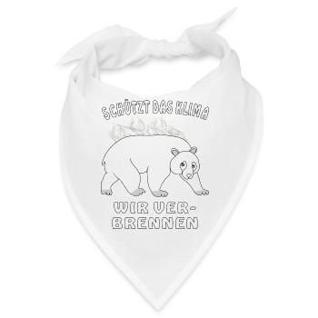 EISBÄR SCHÜTZT DAS KLIMA WIR VERBRENNEN - Bandana - Weiß - Vorne