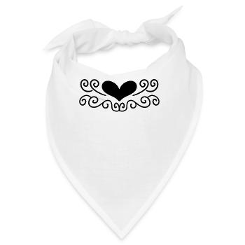 Herz Motiv - Bandana - Weiß - Vorne