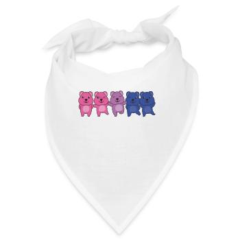 Bi Flag Pride LGBTQ Quokka - Bandana - Weiß - Vorne