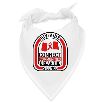 Word Aids Days Shirt, Connect Communities Break - Bandana - Weiß - Vorne