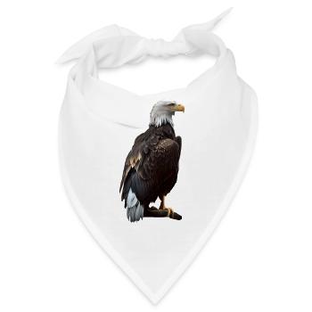 Cooles Polygon Design Mit Einem Weißkopfseeadler - Bandana - Weiß - Vorne