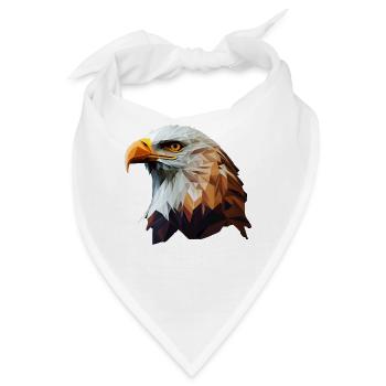 Cooles Polygon Design Mit Einem Weißkopfseeadler - Bandana - Weiß - Vorne