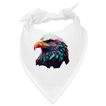 Cooles Polygon Design Mit Einem Weißkopfseeadler - Bandana - Weiß - Vorne