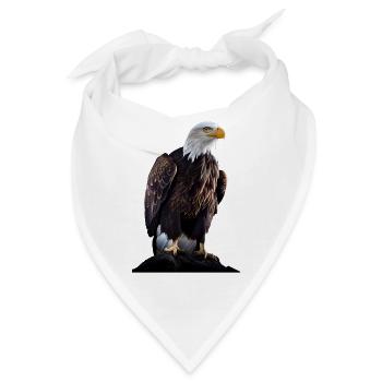 Cooles Polygon Design Mit Einem Weißkopfseeadler - Bandana - Weiß - Vorne