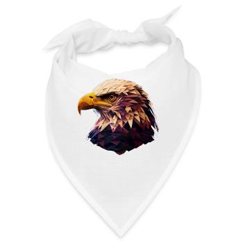 Cooles Polygon Design Mit Einem Weißkopfseeadler - Bandana - Weiß - Vorne