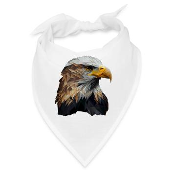 Cooles Polygon Design Mit Einem Weißkopfseeadler - Bandana - Weiß - Vorne