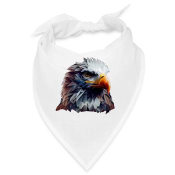 Cooles Polygon Design Mit Einem Weißkopfseeadler - Bandana - Weiß - Vorne