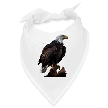 Cooles Polygon Design Mit Einem Weißkopfseeadler - Bandana - Weiß - Vorne