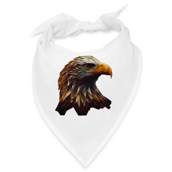 Cooles Polygon Design Mit Einem Weißkopfseeadler - Bandana - Weiß - Vorne