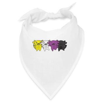 Nonbinary Flag Non Binary Pride LGBTQ Axolotl - Bandana - Weiß - Vorne
