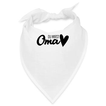 Oma Geschenk - Du wirst Oma - werdende Oma - Bandana - Weiß - Vorne