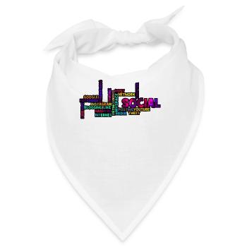 Soziales Netz Wordcloud: Farbexplosion - Bandana - Weiß - Vorne