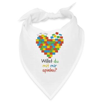 Willst du mit mir Spielen - Bandana - Weiß - Vorne