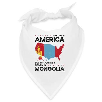 Geboren in der Mongolei Mongolei Amerikaner USA - Bandana - Weiß - Vorne