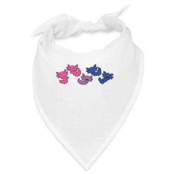 Bi Flag Pride LGBTQ Axolotl - Bandana - Weiß - Vorne