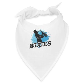 Blues Saxophon Musik Trompete - Bandana - Weiß - Vorne