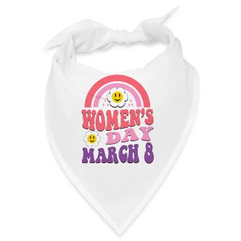 Klassische Vintage-Farbe 8. März Frauentag - Bandana - Weiß - Vorne