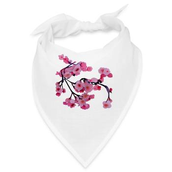 Kirschblüten Ast Japanische Kirschblüte sakura - Bandana - Weiß - Vorne