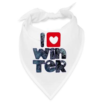 Wintermots mit Schneeflocken für Winterfans - Bandana - Weiß - Vorne
