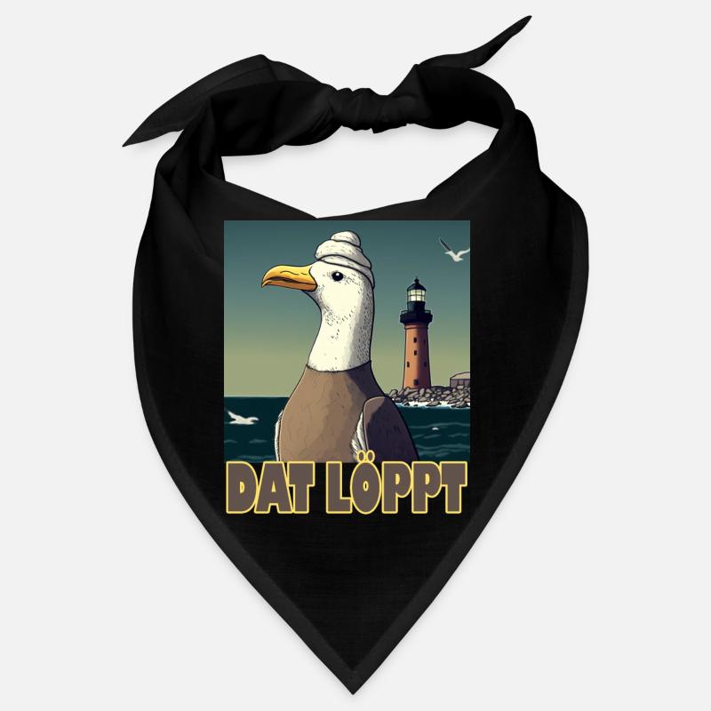 Dat Löppt Möwe Leuchtturm Meer Plattdeutsch Norden Bandana