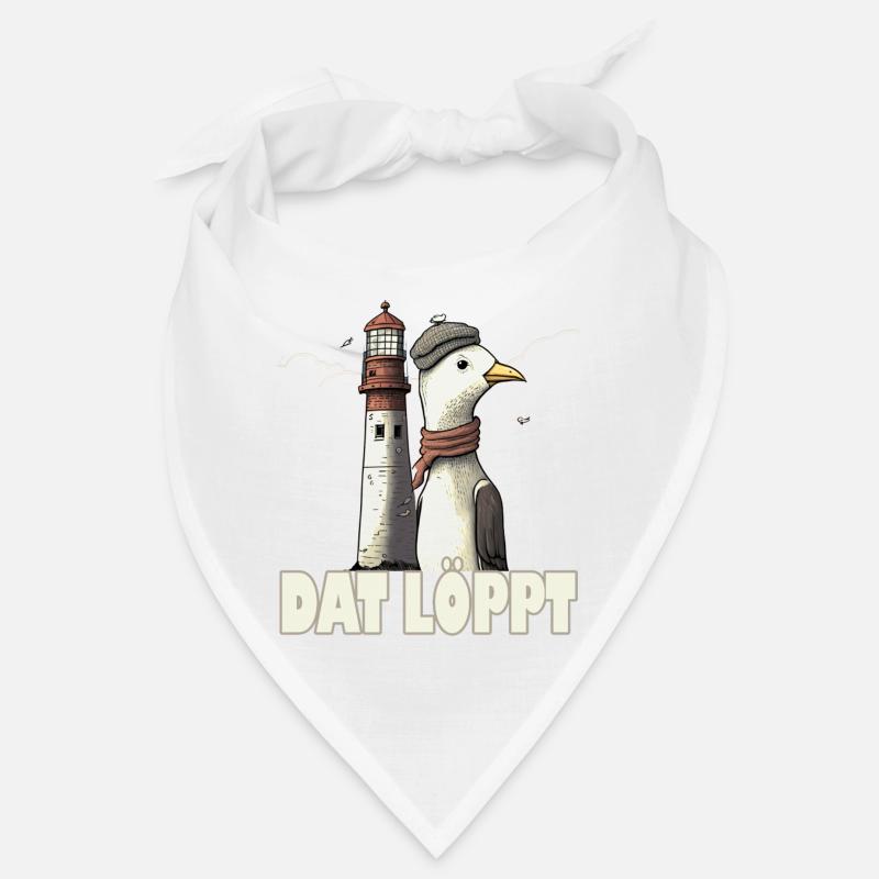 Dat Löppt Möwe Leuchtturm Meer Plattdeutsch Norden Bandana