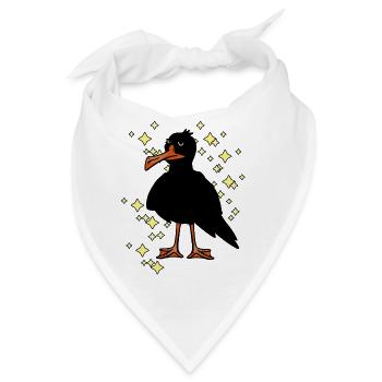 Pech Unglück Vogel Vögel Rabe Krähe - Bandana - Weiß - Vorne