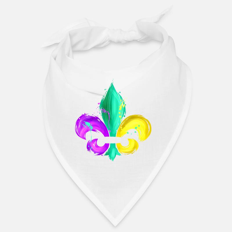 Violet, vert et doré Fleur de Lis Bandana